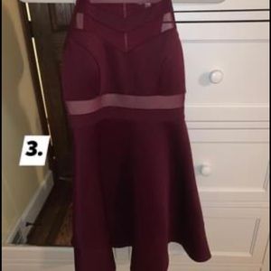 Wine Red Homecoming Dress with Mesh